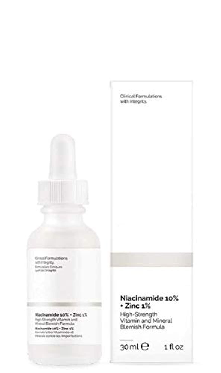 Niacinamide 10 + Zinc 1 10 nicotinamide + 1 zinc essence, water quality substrate, contains nicotinamide (vitamin B3) and zinc composition.High-strength vitamin and mineral blemish formula that visibly regulates sebum and minimizes pores. For persistent acne-related conditions, we recommend the use of Benzoyl Peroxide and/or Retinoic Acid. DECIEM doesn't recommend ongoing use of BHA such as Salicylic Acid for persistent blemishes. For temporary improvement in appearance of blemishes, Salicylic Acid would help. This formulation can be used alongside acne treatments if desired for added visible skin benefits. This products have NO safety seal.Do not use with products containing pure vitamin C (ascorbic acid) Contraindications: If topical Vitamin C is used as part of skincare, it should be applied at alternate times with this formula (ideally Vitamin C in the PM and this formula in the AM). Otherwise, Niacinamide can affect integrity of pure-form Vitamin C (L-Ascorbic Acid).
