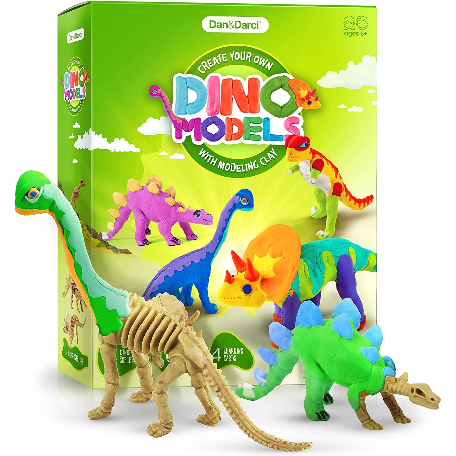 📖 FULL-COLOR DINOSAUR LEARNING CARDS: Includes 4 beautiful cards, each describing the history of a different dinosaur. After creating a dinosaur, try to match up the appropriate card to your dinosaur and learn more about it.