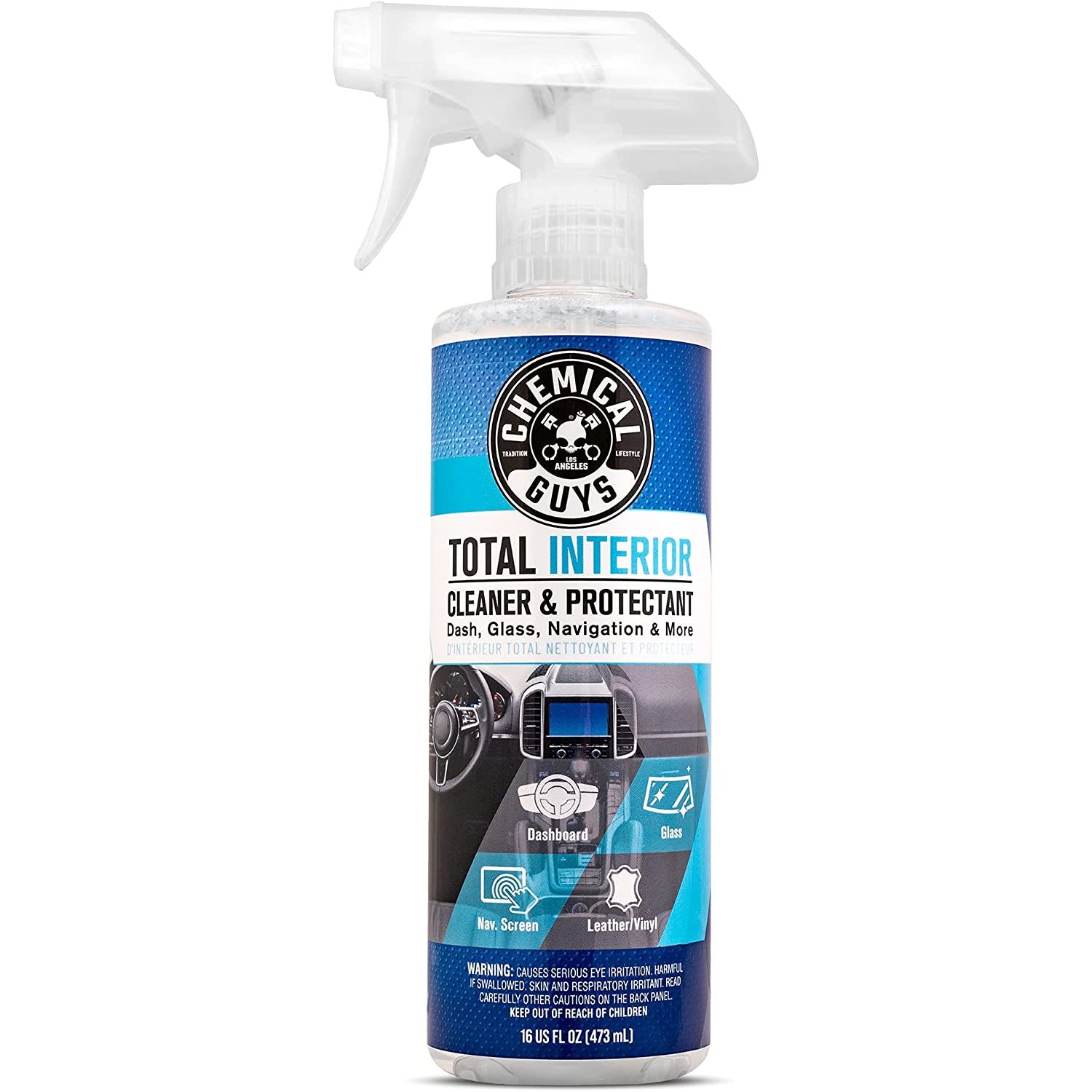 Chemical Guys total interior cleaner and Protectant is the one product for cleaning and protecting virtually every car interior surface. Everybody loves a clean interior, but not everyone has time to figure out how to clean All the different materials correctly.