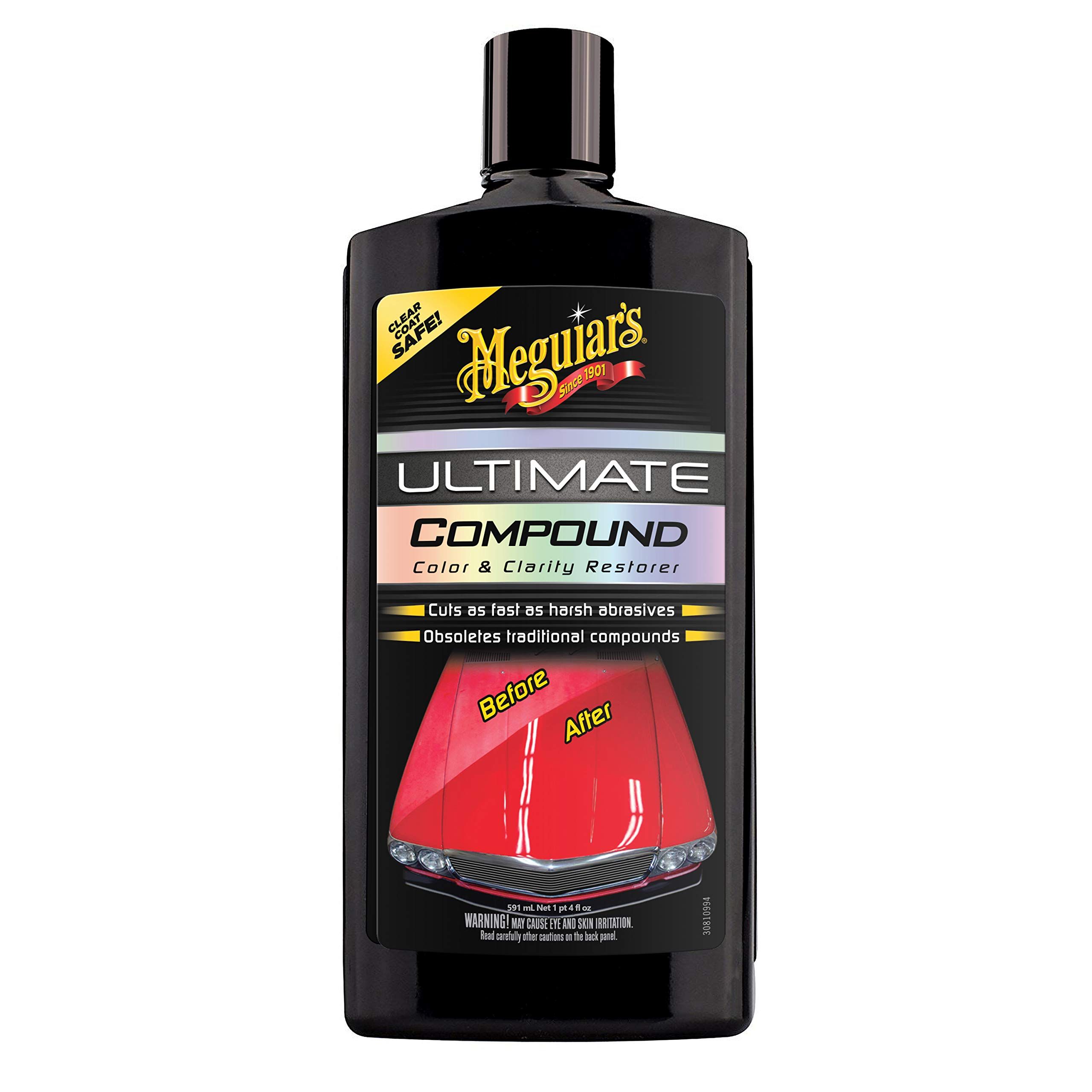 This revolutionary product dramatically reduces the time and effort required to restore abused or neglected paint finishes. Unlike traditional compounds that can leave behind fine scratches and haze, Meguiar's Ultimate Compound cuts so fast and leaves the finish looking so good it's hard to believe possible.