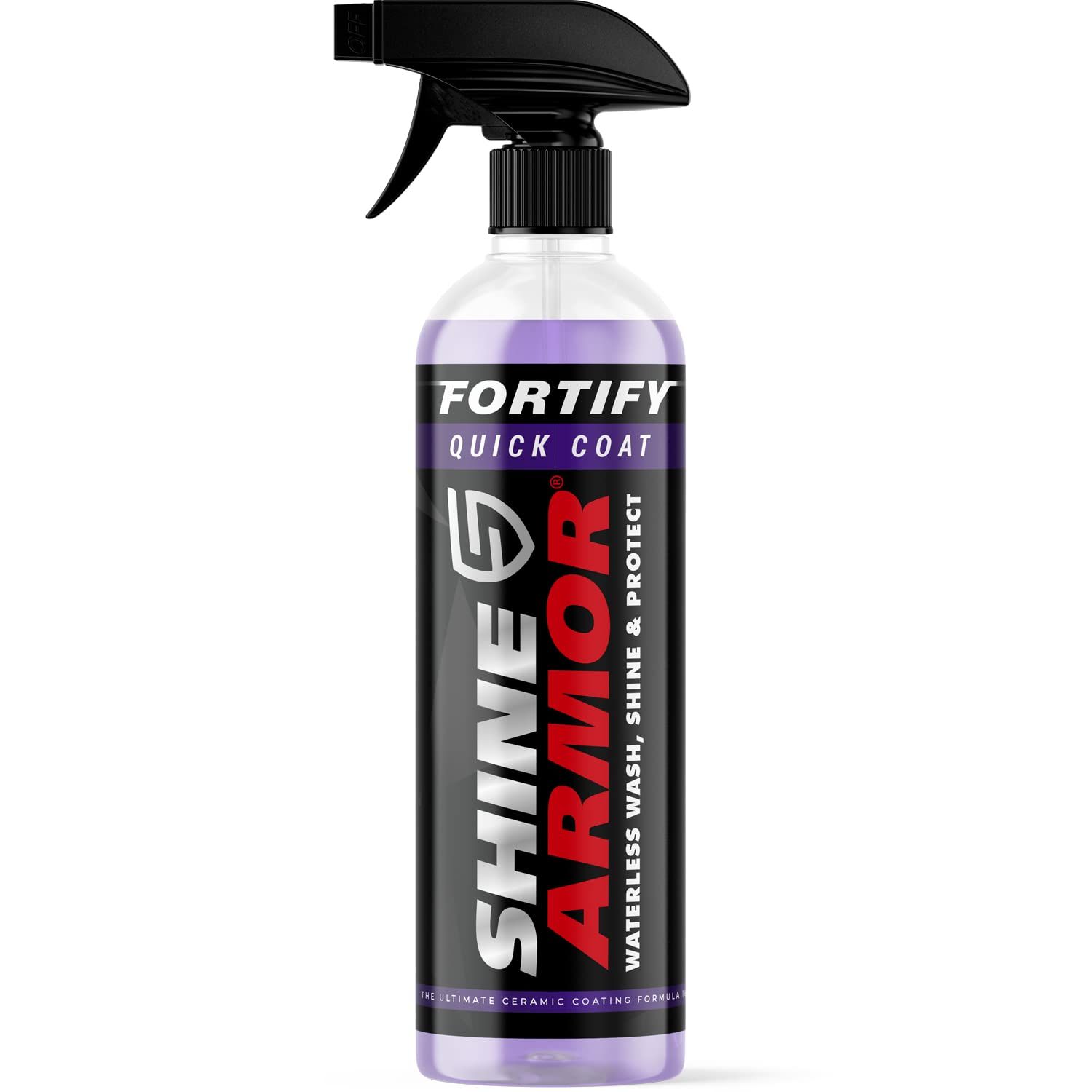 Advanced Formula 3-in-1. Our fortify quick coat is your all-in-one ceramic coating hydrophobic spray. Shine Armor Fortify Quick Coat ceramic car wax provides a waterless wash, coat, and shine, all-in-one convenient product.. Cuts Dirt, Grime Grease.