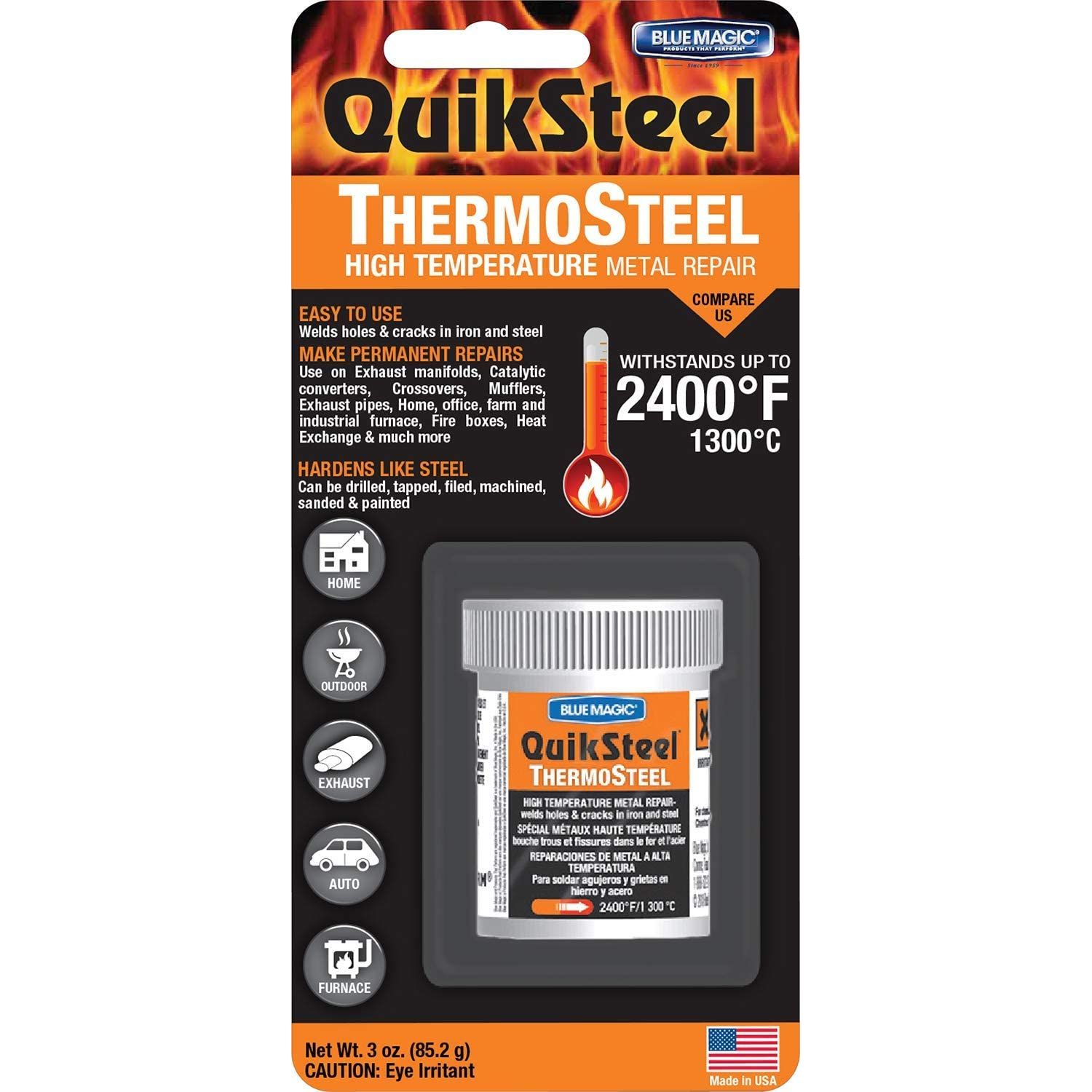 Withstands temperatures to 2400 degree Fahrenheit