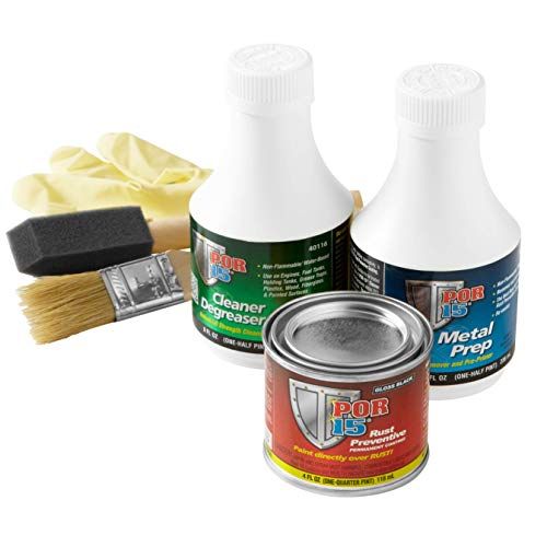POR-15 Stop Rust Kit. Stop rust permanently in three steps... clean it, prep it, coat it. Great for small projects. Covers a 6 square foot surface area with two coats applied.