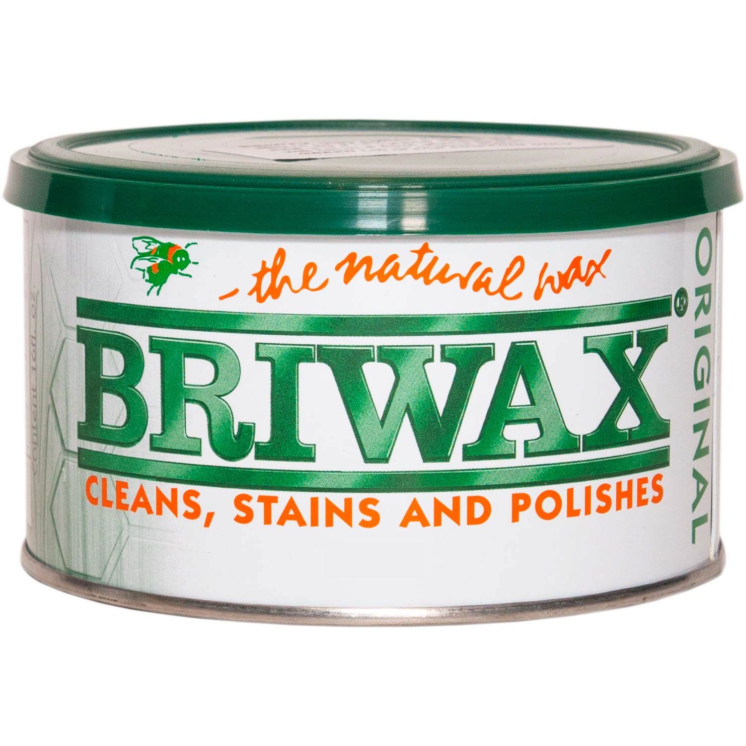 Briwax is a solvent based blend of beeswax and carnauba wax. Briwax has long been recognized by furniture restoration professionals as a premiere, multi-purpose furniture wax. It produces a lustrous patina, not a glossy surface shine. It is suitable for use as a finish on new wood or stripped furnit