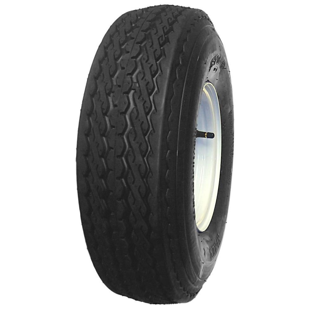 Trailer Tire, Material Rubber, Steel, Size 5.70-8 amp 8X3.75 4-4, Weight Capacity (Lb.) 715 lb, Weight 13.5, 4 Ply Ply, Tread Pattern H180, Outside Dia. 17.9 in, Tread Depth 6.9, Inflation PSI 50 psi