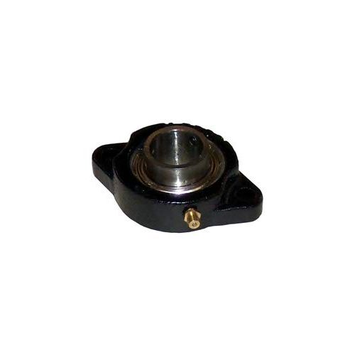 SaltDogg Spreader Part 1411000 - 1in Cast Flange Bearing 2-Holed is found on many different SaltDogg spreaders including the SHPE series and TGS series of spreaders. On most spreaders, this bearing flange can be found directly below the motor clutch assembly.