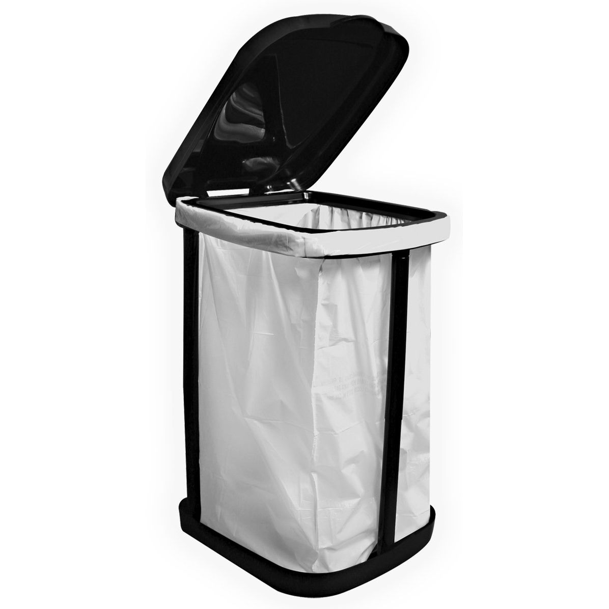 Stormate Collapsible Garbage Holder is the foldable trash bag holder that can be used in RVs, boats, cars, trucks, at home, or when camping.. The holder accepts 13-gallon or large kitchen trash bags, is easy to set up, and folds to a comfortable 14-1/2 x 11-1/2 x 2 while traveling.