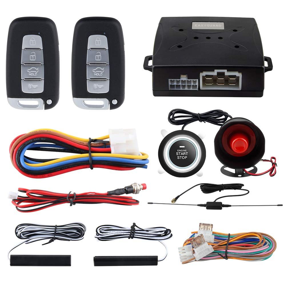 PKE--Automatically unlock or lock the car door when you approach or walk away from the vehicle in 3-6 feet/1-3 meters with key fob Push start Button to start or stop your vehicle easier more convenien