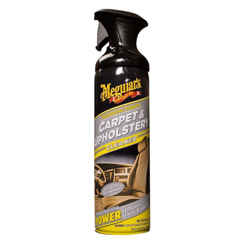 With Meguiars Carpet & Upholstery Cleaner, you can quickly and easily remove stains and deep clean your cars fabric surfaces. Our active foaming solution penetrates and dissolves stains from the bottom up for truly deep cleaning. With no sticky residue left behind, carpets and upholstery will look and smell fresh and like new.