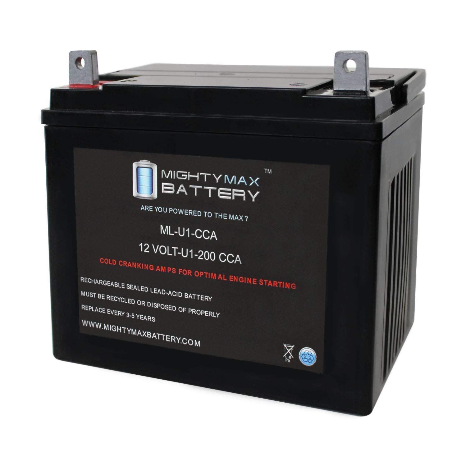 This ML-U1-CCA 12 volts 200 CCA absorbed glass mat (AGM) battery is made with the highest quality pure virgin lead (99.99) to create a long lasting, durable power source for any machinery requiring a cold cranking power source.