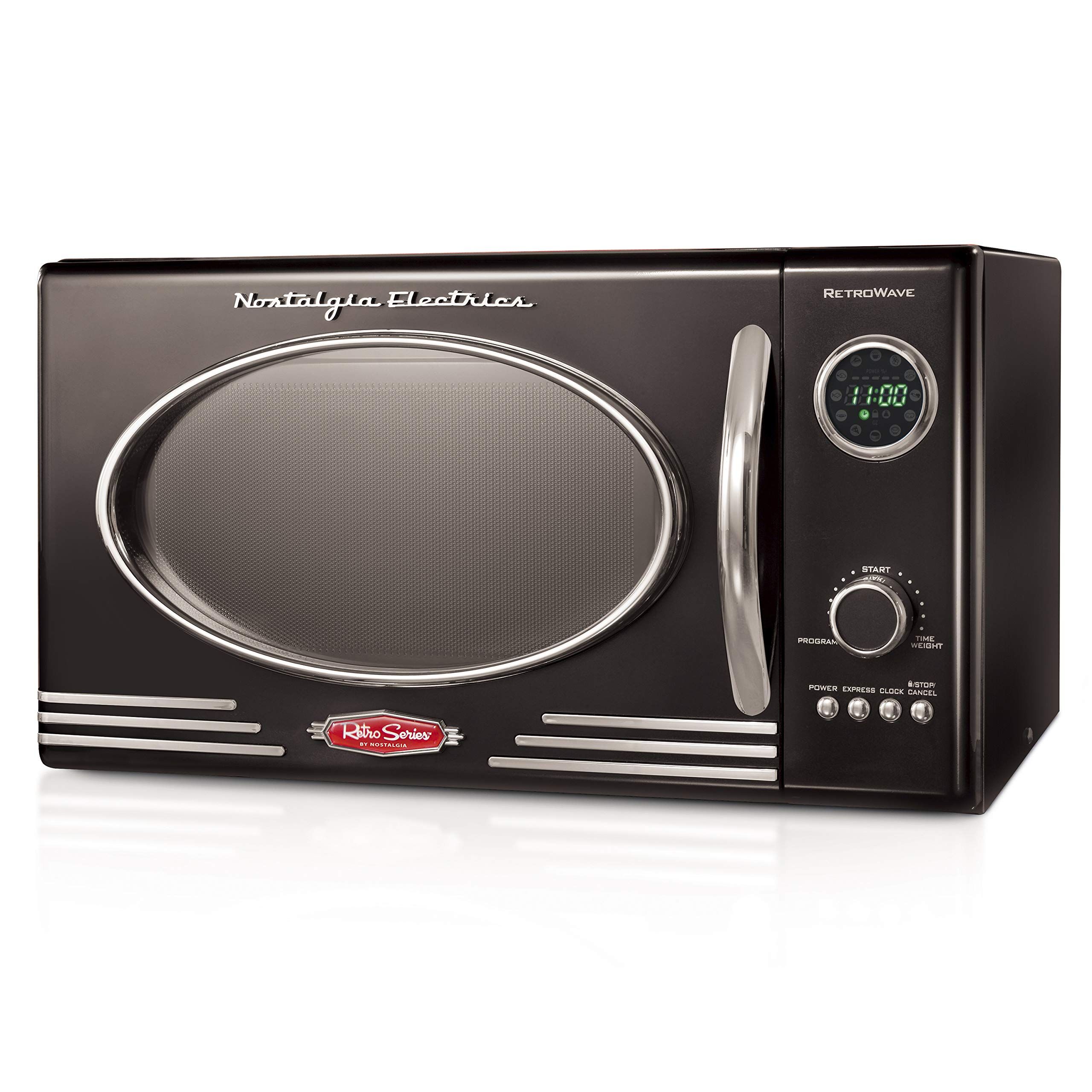 This retro-styled appliance is more than just a pretty face. With its rotating glass carousel, food is cooked evenly, ensuring that you get the best results every time. The customizable cooking settings provide options for the optimal heating of popular foods like popcorn, pizza, potatoes, veggies, and more.
