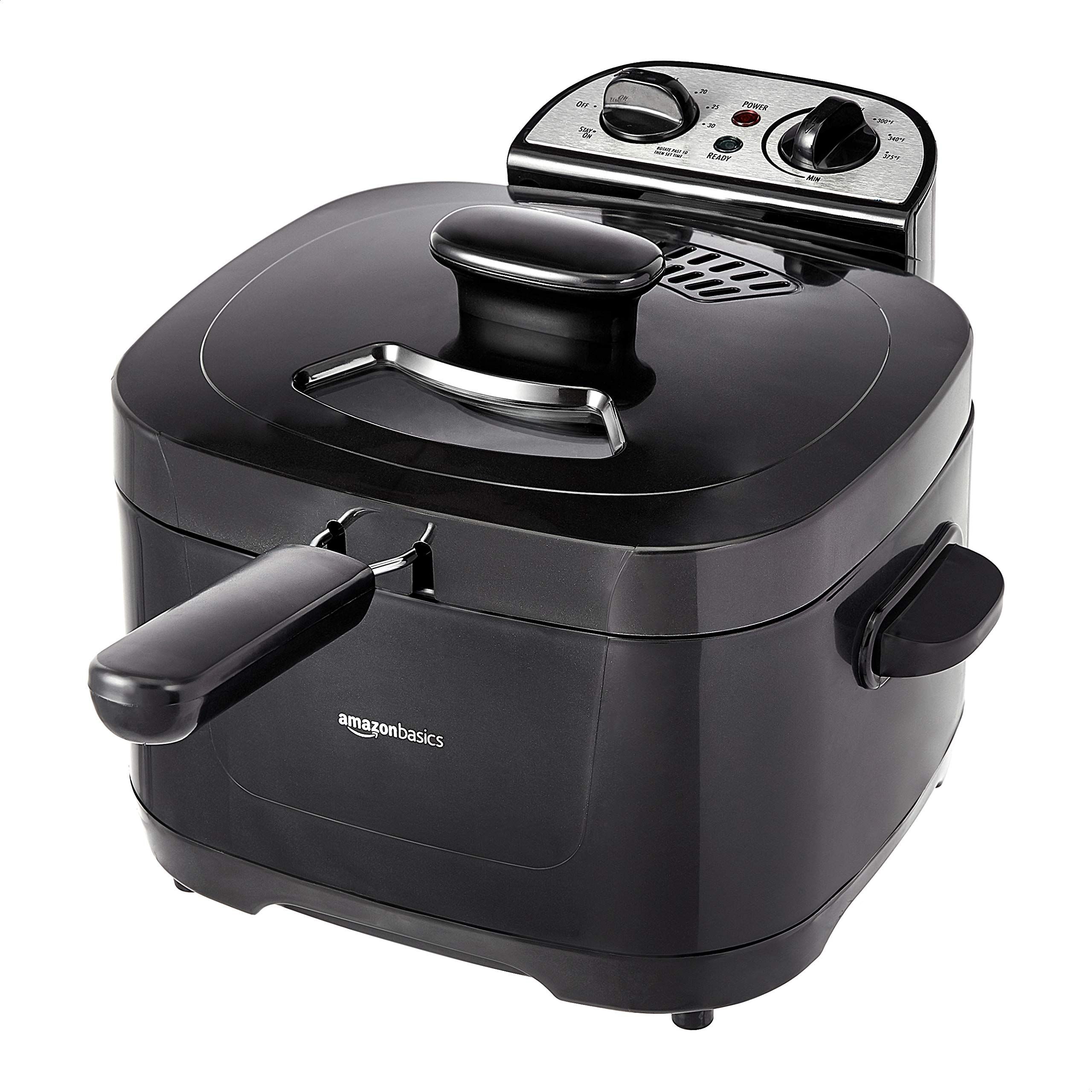The AmazonBasics 2 Liter Electric Deep Fryer is a must-have kitchen appliance for anyone who enjoys preparing a wide variety of fried dishes at home, without the hassle and mess of stovetop frying. Equipped with a built-in cook timer and temperature adjustment dial, this deep fryer allows for complete customization of the cooking process.