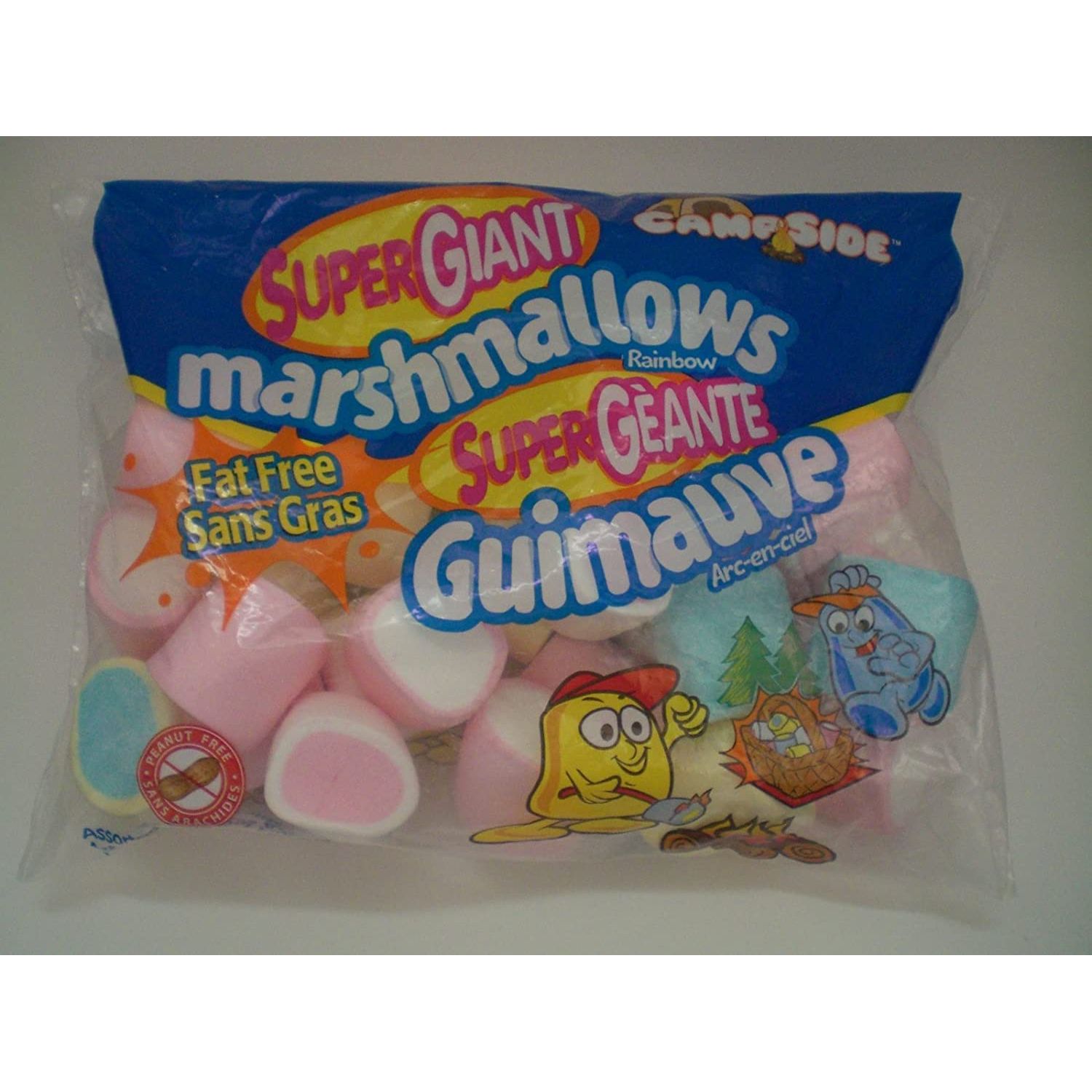 Giant marshmallows in pastel colours. Campside Super Giant Rainbow Marshmallows 700g.  