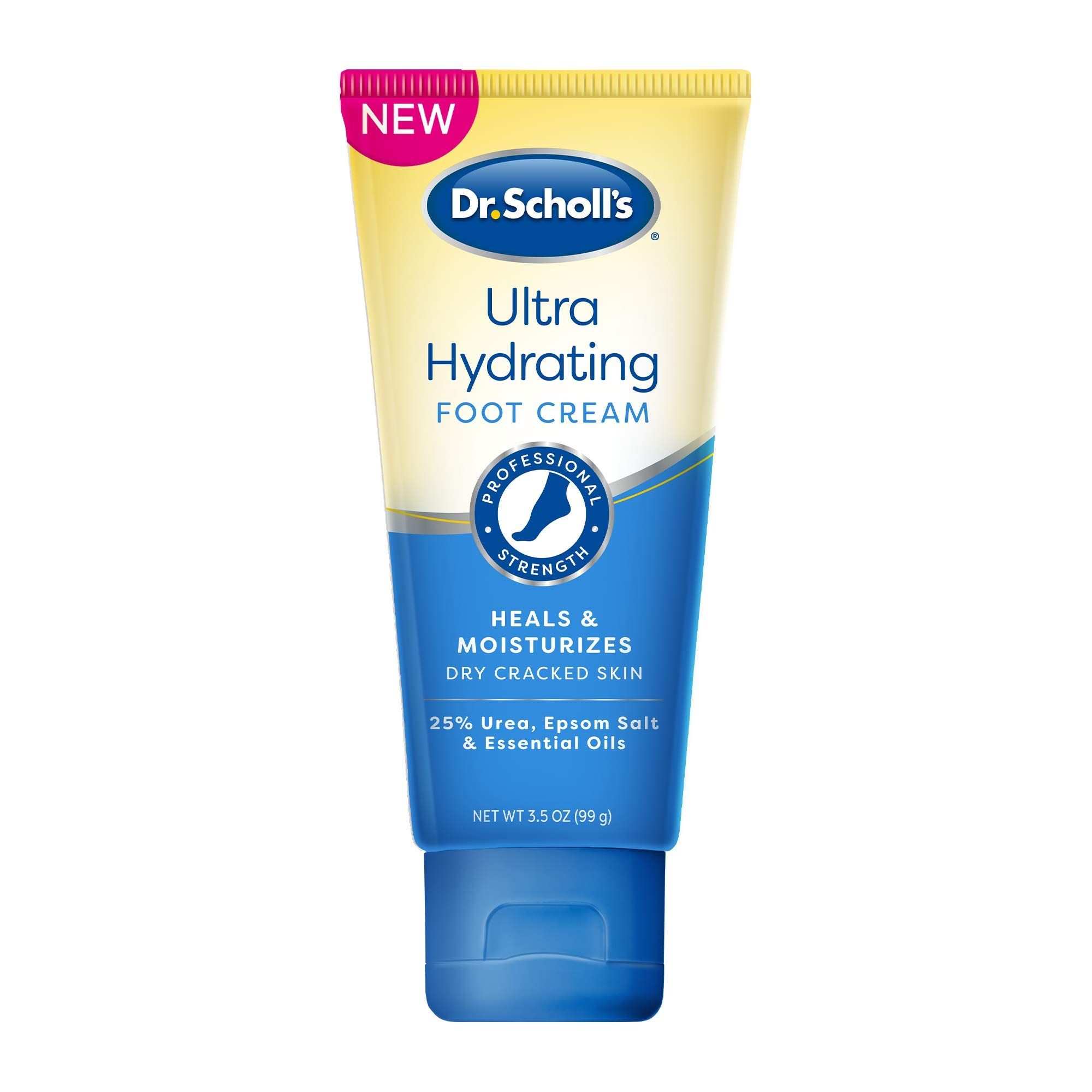Dr. Scholl's Ultra Hydrating Foot Cream is the perfect solution to soothe, moisturize, and restore the thicker, tougher skin on your feet. Its Professional Strength Formula is a unique blend of 25 Urea, Essential Oils, and Epsom Salt that penetrates and helps soothe irritated, dry skin.