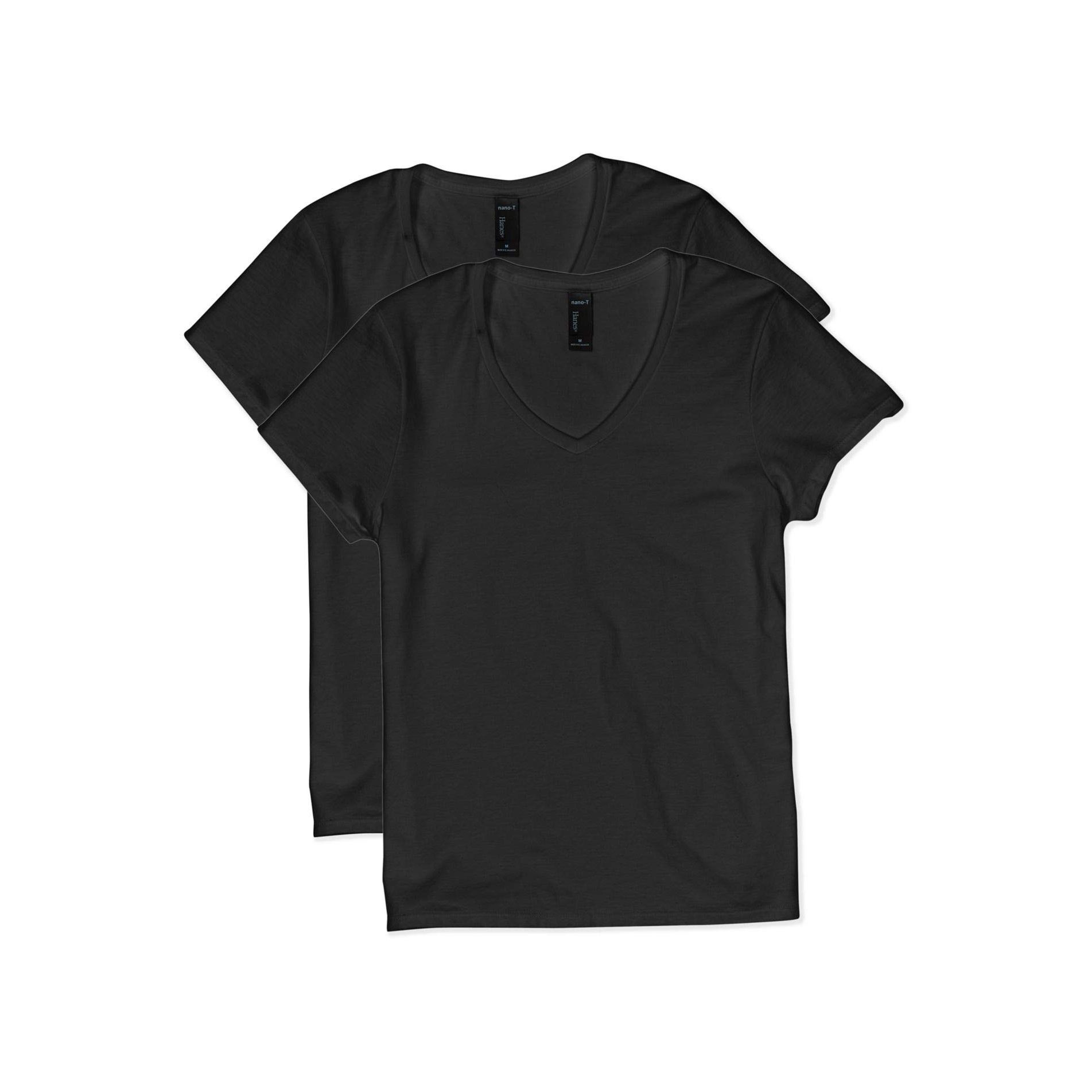 The Hanes women's lightweight short sleeve v-neck t-shirt is perfect for those who value comfort and quality. Made of 100% cotton with a sleek, contoured fit, this shirt is both stylish and flattering to your silhouette.