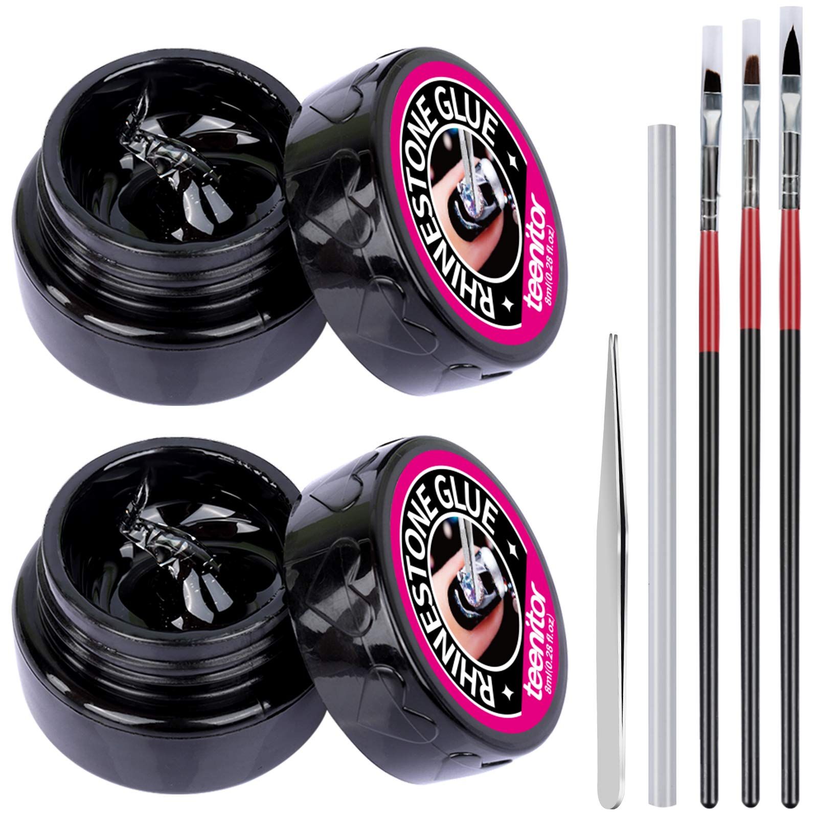 This Nail Art Rhinestone Gel Kit comes with all the essential tools you need to create stunning DIY designs. The kit includes two pots of 8ml gel, a tweezers, a wax pen, and three brush tools. This versatile set makes it easy and convenient to use the gel and create intricate nail designs with rhinestones. The gel is safe to use and has a low odor.