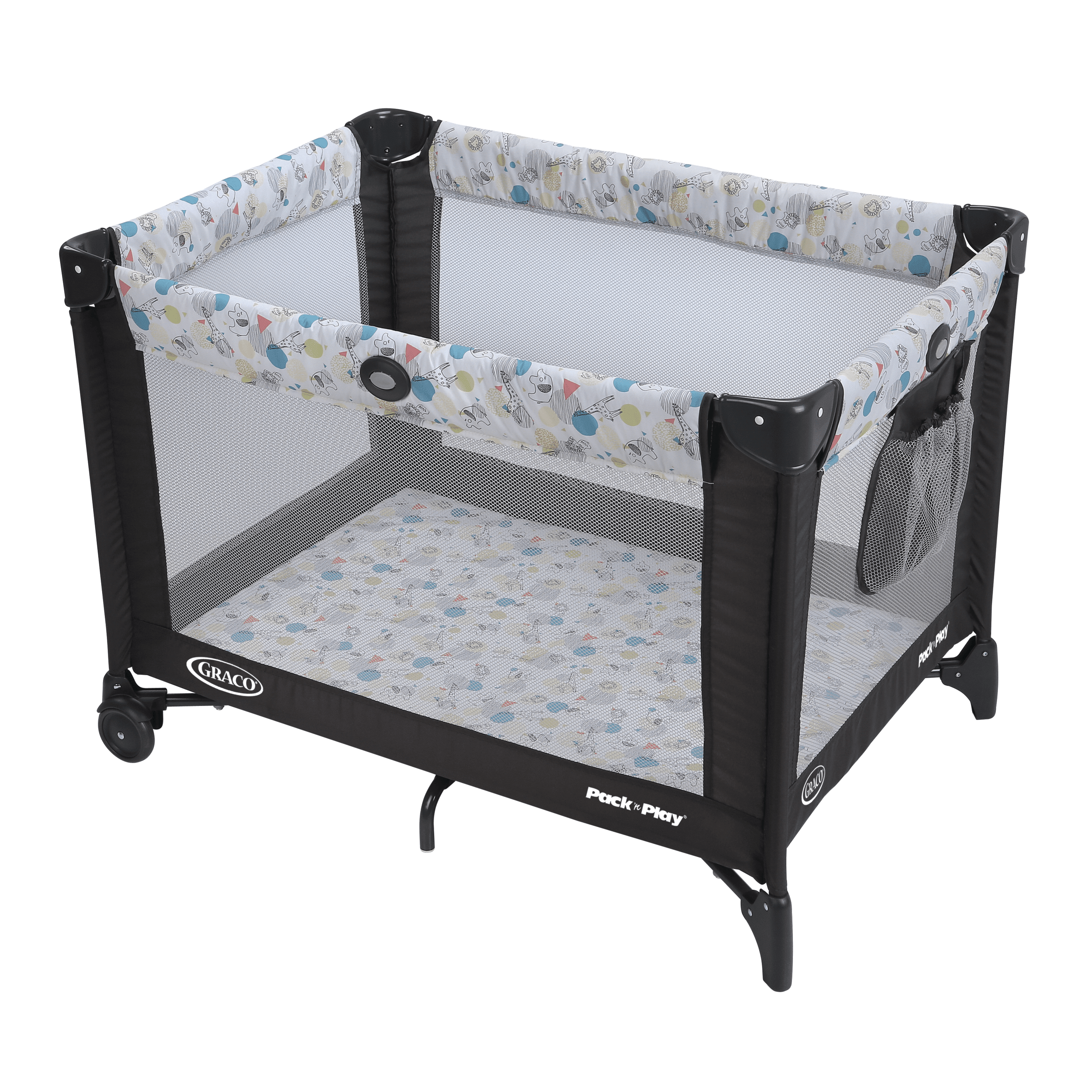 The Graco Pack 'n Play Playard Ashford provides a practical and comfortable solution for parents on the go. Equipped with automatically folding feet and wheels, this portable playard can be easily stored and transported, making it the perfect travel companion.