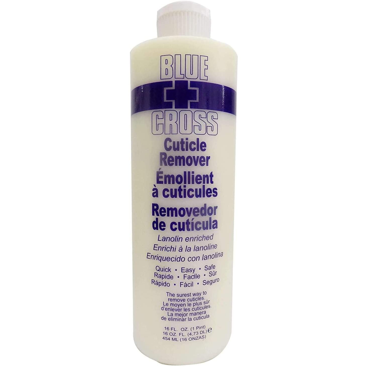 Say goodbye to rough and dry cuticles with Blue Cross Cuticle Remover. This 16 oz. bottle is lanolin-enriched, making it a safe and easy solution to remove cuticles without cutting. It is specially formulated to remove dead tissue, revealing soft and pliant cuticles.