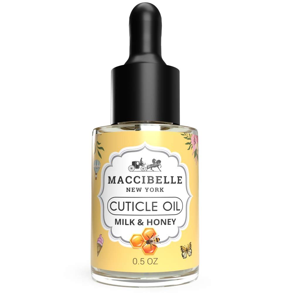 Maccibelle Cuticle Oil 0.5 oz is a nourishing and moisturizing formula designed to improve the appearance and health of dry and cracked cuticles. This particular variant is infused with milk and honey, which are natural emollients and humectants that work together to soften, hydrate, and soothe the skin around the nails.