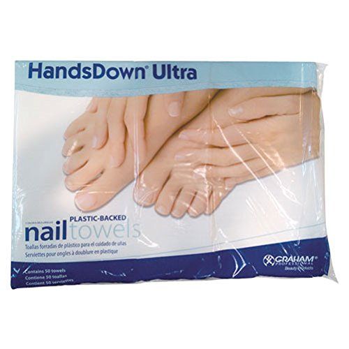 If you're looking for a reliable and versatile solution for your manicure and pedicure needs, consider the HandsDown Ultra Poly-Backed Nail Towels. These towels come in a pack of ten, with 50 towels in each pack, offering a total of 500 towels. This means that you'll have plenty of towels to last you for a while, even if you use them frequently.