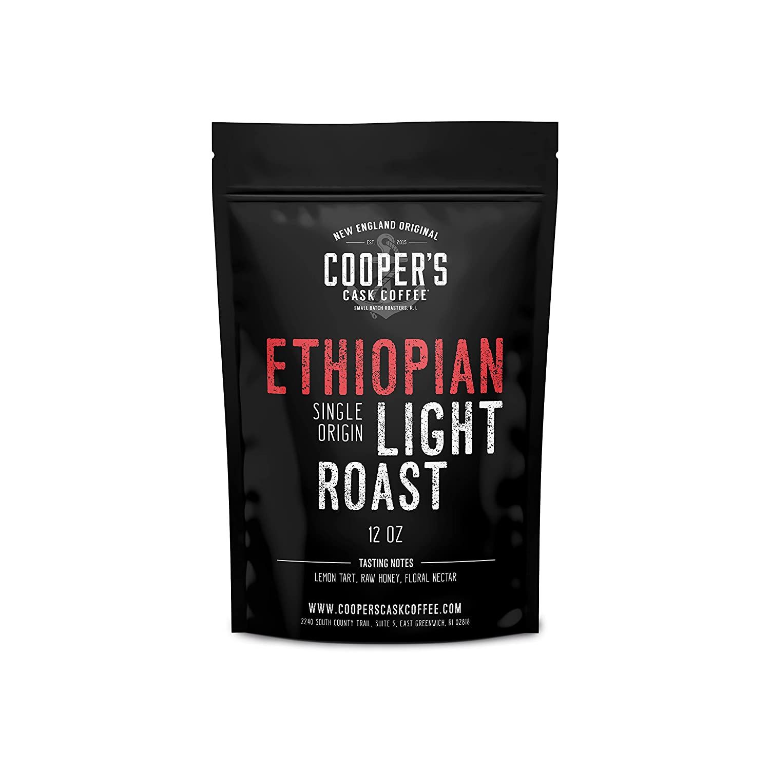 Cooper's Cask Coffee Ethiopian Light Roast Grade 1 Ground Coffee is an exceptional blend sourced from Ethiopia's renowned Yirgacheffe region. Crafted with utmost care and expertise, the coffee beans are meticulously handpicked and boast a remarkable grade 1 classification, signifying their unparalleled quality.