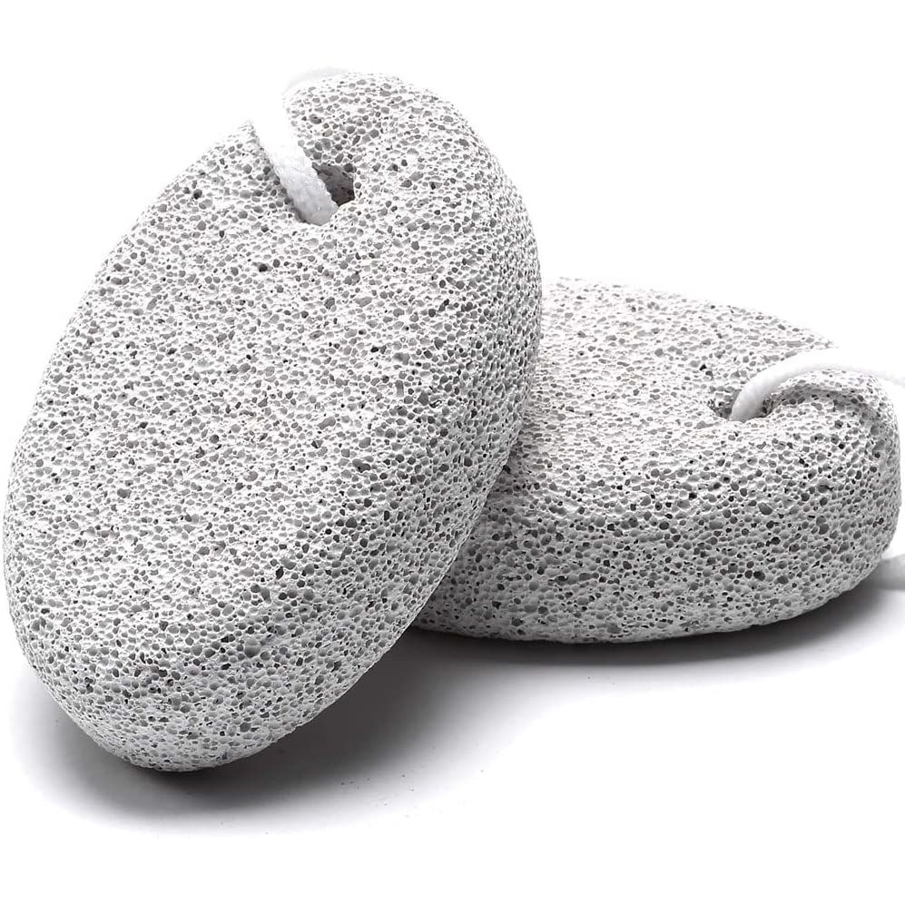 The 2PCS Natural Pumice Stone for Feet by HOOMBOOM is a lava pedicure tool that is designed to remove hard skin and calluses from the feet and hands. The pumice stone is made from natural volcanic lava rock which is known for its abrasive properties.
