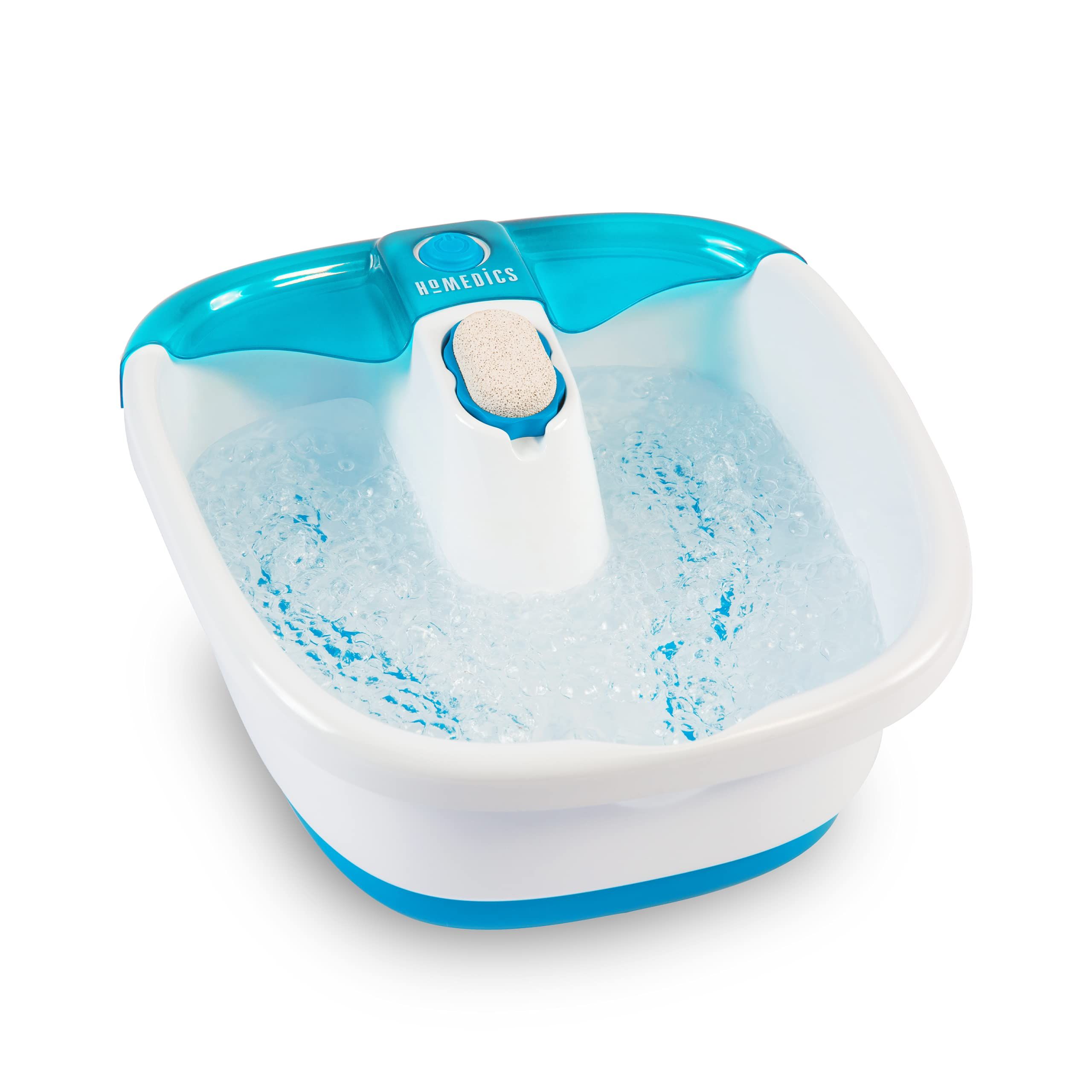 The HoMedics Bubble Mate Foot Spa is a compact, portable foot spa that delivers a soothing massage experience for your feet. It features a convenient toe-touch control, which allows you to easily operate the unit with your feet, without having to bend down.