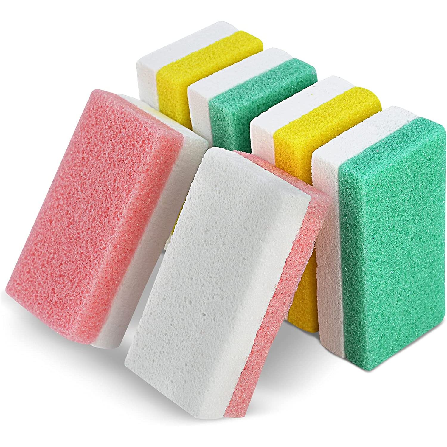 The Foot Pumice Stone for Feet, 2 in 1 Double Sided Hard Skin Callus Remover Scrubber Pedicure Exfoliator Tool for Dead Skin is a pack of six pumice stones that are designed to help remove rough and dry skin from your feet to leave them feeling smooth and soft.