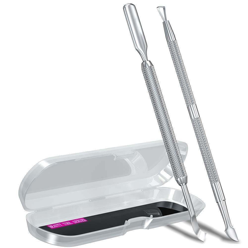 The 2PCS Metal Silver Cuticle Pusher and Cutter Remover is a salon-quality tool made from high-quality stainless steel that is durable and dependable. The two-piece set includes a pusher and cutter remover that is suitable for both fingernails and toenails. This tool is designed to help you achieve a flawless manicure every time.