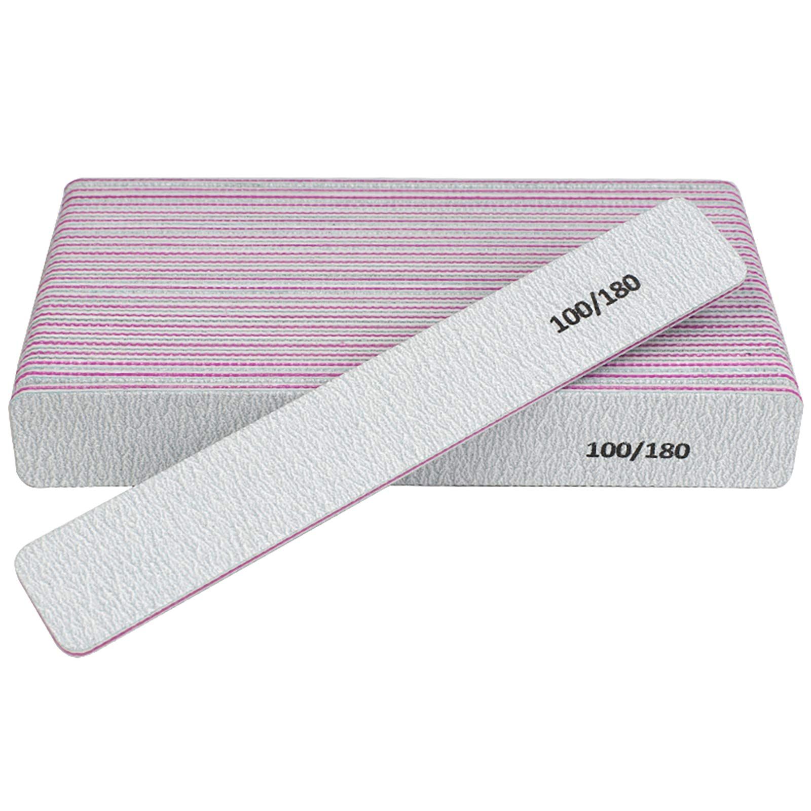 The Nail File 12 PCS Professional Reusable 100/180 Grit Double Sides Washable Nail File is a set of manicure tools that are perfect for those who love to do their own nails at home or for those who work in a salon. The set includes 12 pieces of nail files, all of which are reusable and washable.