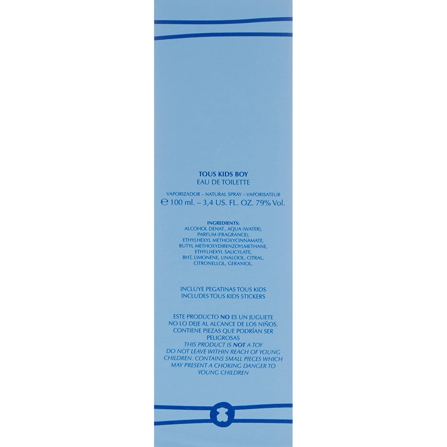 Tous Kids Boy for Kids - Edt Spray is a fun and playful fragrance designed for boys. It comes in a 3.4-ounce spray bottle that is easy to use and perfect for travel. This scent was launched in 2012 and is a blend of top notes of mandarin, neroli, and lemon, middle notes of pear, apple, and mint, and base notes of musk, cedar, and white amber.