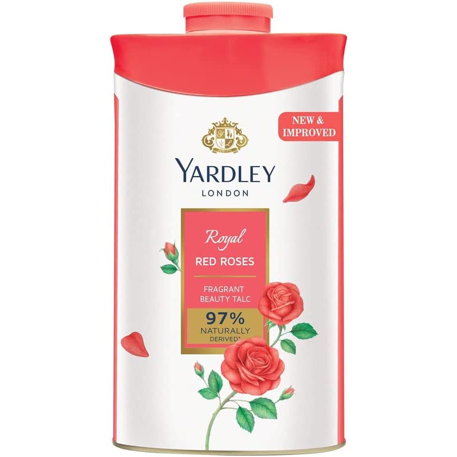 Yardley London RED ROSE Perfumed Deodorizing Talc Talcum Powder is a premium quality talcum powder that has a velvety texture and a long-lasting fragrance of red rose. It is enriched with natural ingredients that help in absorbing moisture from the skin, keeping it dry and fresh all day long.