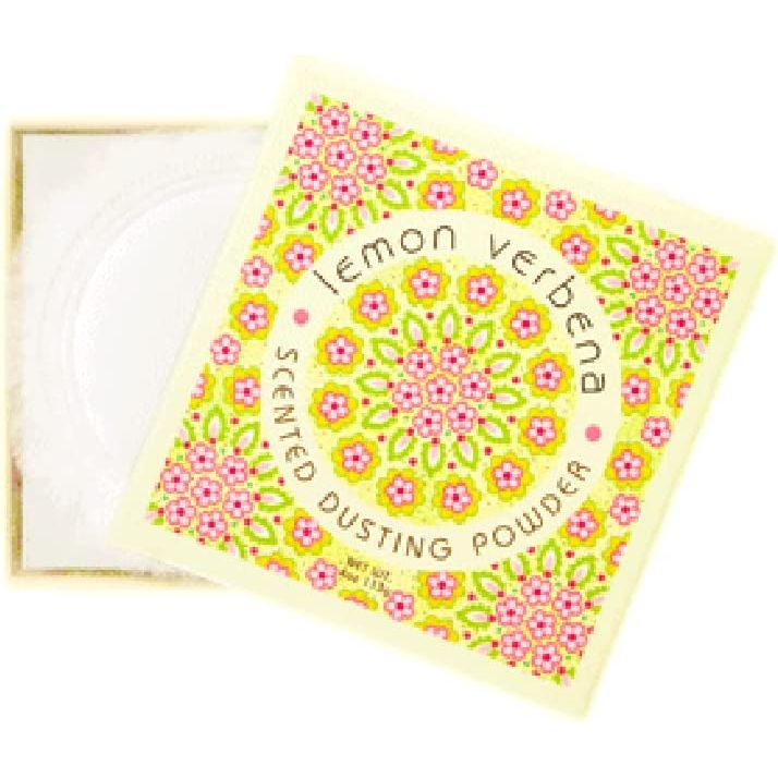 Greenwich Bay Luxury Dusting Powder w/puff (Lemon Verbena) is a high-quality, finely milled powder that leaves skin feeling silky smooth and lightly scented with the refreshing fragrance of lemon verbena. The powder comes in a decorative tin, making it a beautiful addition to any bathroom or dressing table.