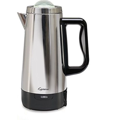 Elevate your coffee brewing experience with the Capresso 405.05 12 Cup Perk Coffee Maker - the perfect choice for coffee enthusiasts seeking a superior brewing experience. Crafted with a sleek stainless steel body and base, as well as a polished stainless steel lid and brew basket, this electric percolator exudes elegance and durability.