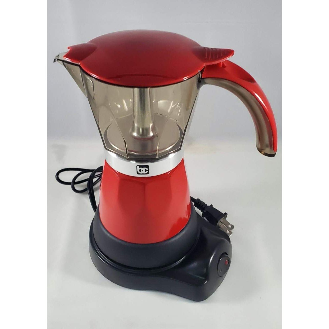  Portable Electric Espresso Maker in Red, available in 3 or 6 cups/Cafetera Eléctrica Portátil de Espresso en Rojo, disponible en 3 o 6 tazas.  