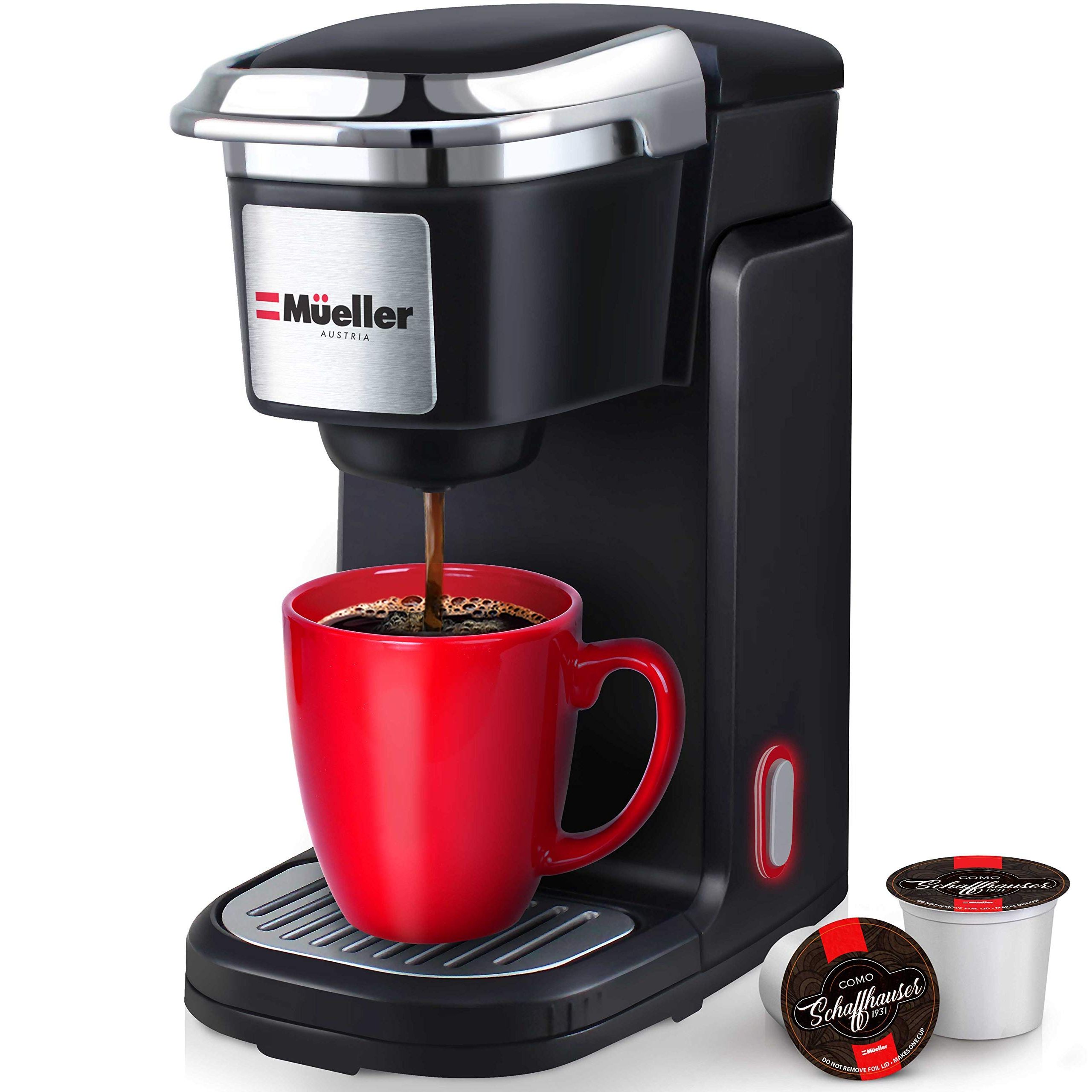 Experience the ultimate convenience and style with the Mueller Ultimate Single Serve Coffee Maker. This efficient and sleek machine is perfect for coffee lovers who are always on the go. With its use of coffee pods, you can brew a perfect cup of your favorite coffee in just seconds, while also minimizing waste.