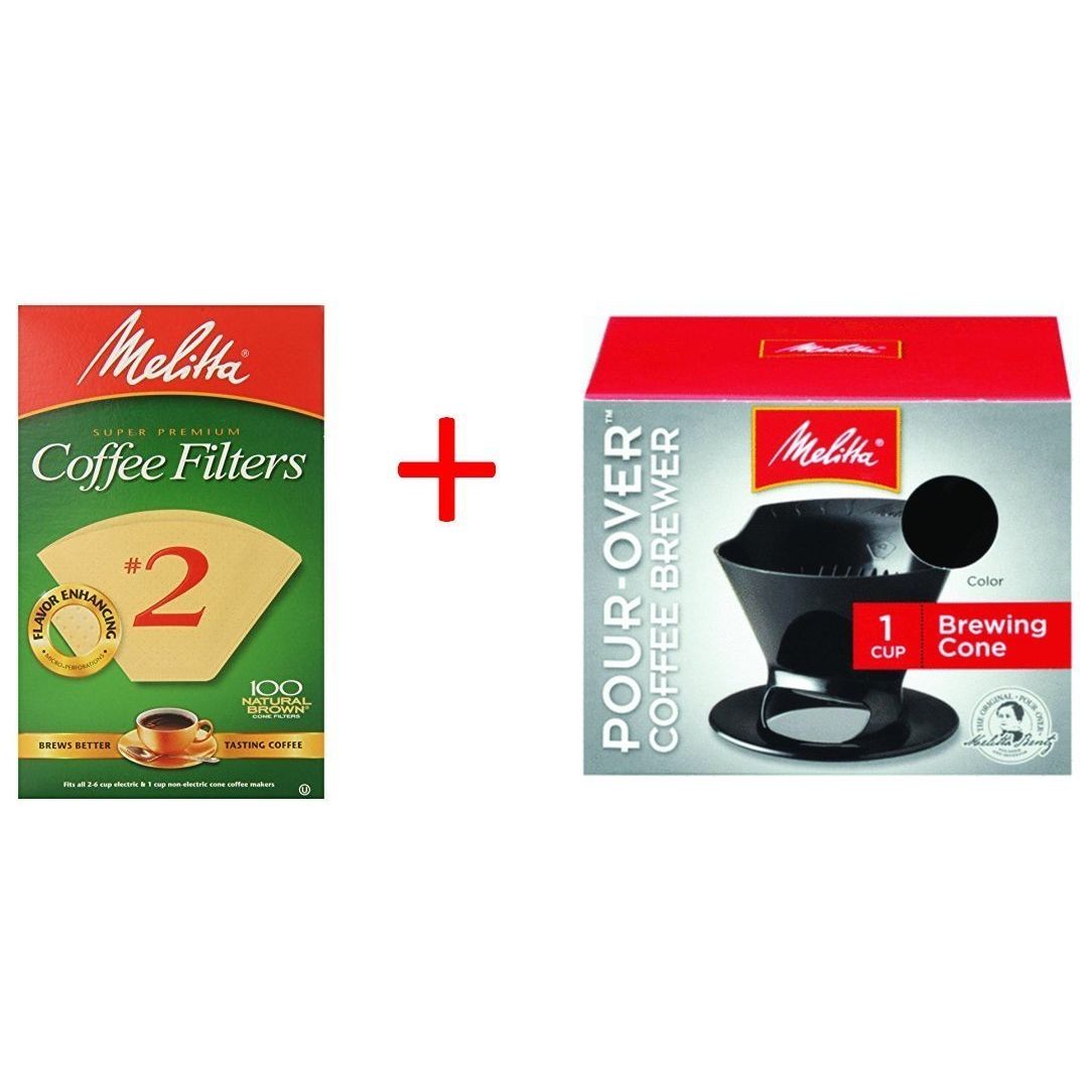 Indulge in the convenience and quality of the Bundle - Melitta Ready Set Joe Single Cup Pour Over Coffee Brewer Maker.