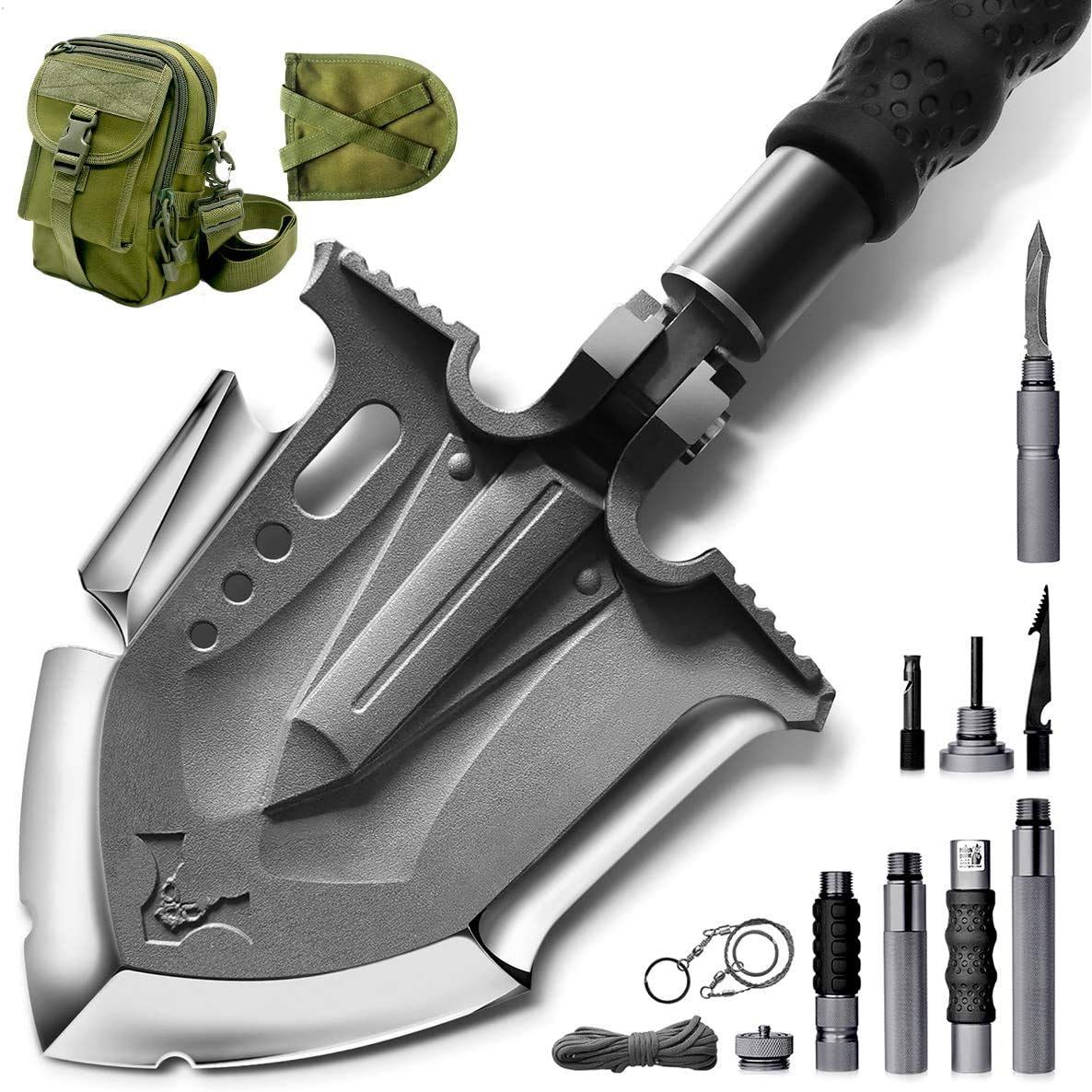 The Zune lotoo Tactical Shovel Military Survival Shovel is a premium outdoor tool designed for military personnel, campers, hikers, and survival enthusiasts. Constructed with patented 6 shifted keys and superior casting technology, this rugged shovel offers unparalleled strength, durability, and flexibility.