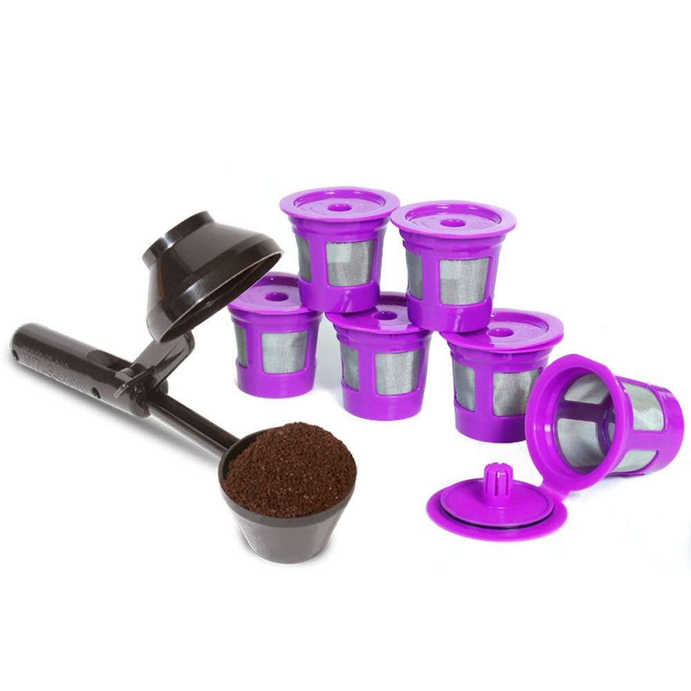 Introducing the 2-Item Bundle, a must-have for coffee enthusiasts seeking an eco-friendly and cost-effective brewing solution. This bundle includes six durable and reusable filters, alongside an innovative EZ-Scoop coffee scoop with an integrated funnel designed specifically for refilling K-Cup pods.