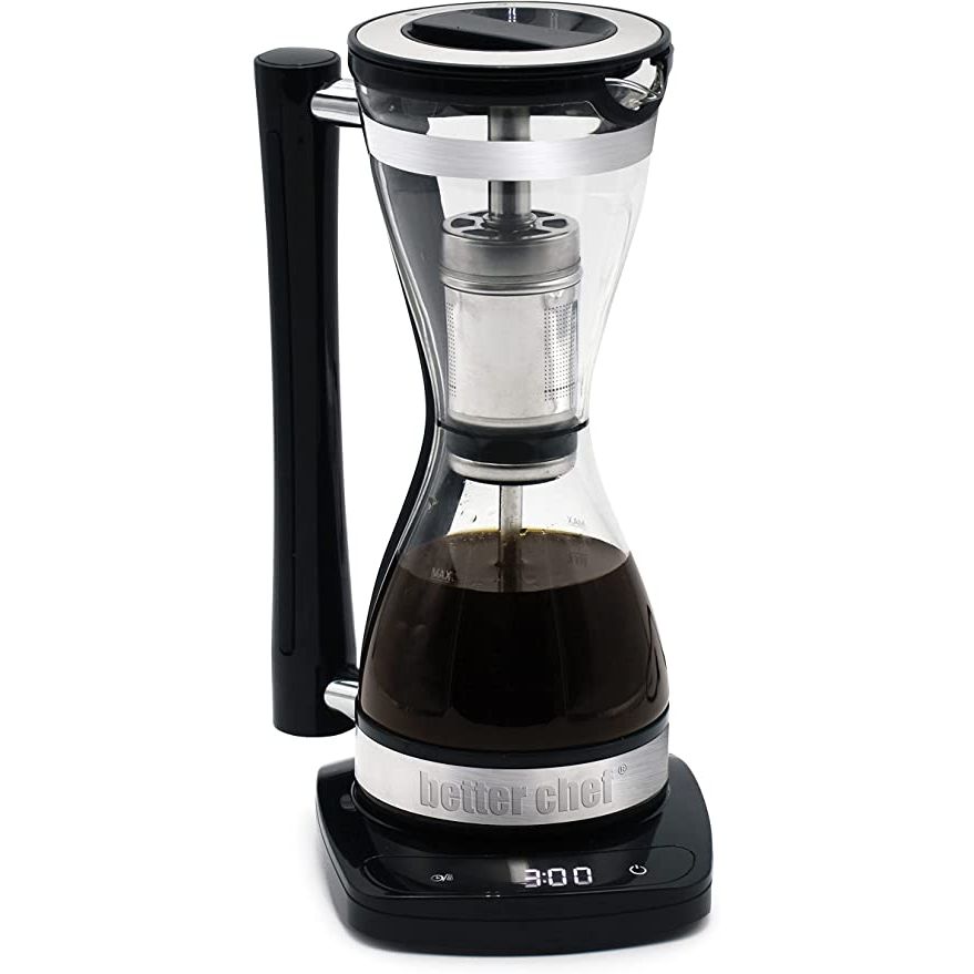 Discover the ultimate coffee experience with the Better Chef Electric Siphon Coffee Maker. Designed for perfection, this sleek and compact single-serve brewer takes the hassle out of making a great cup of coffee. With just the push of a button, you can enjoy a delicious cup of coffee without the need for pour-over techniques.