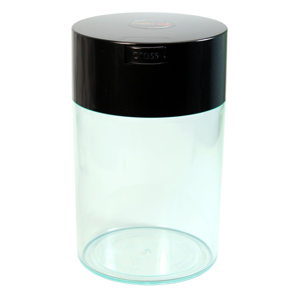 Introducing the CFV2-CBK coffee container from the trusted experts at Tightpac America, Inc. This incredible airtight container is specifically designed to store coffee, with a generous capacity of up to 1 pound or 1.85 liters.