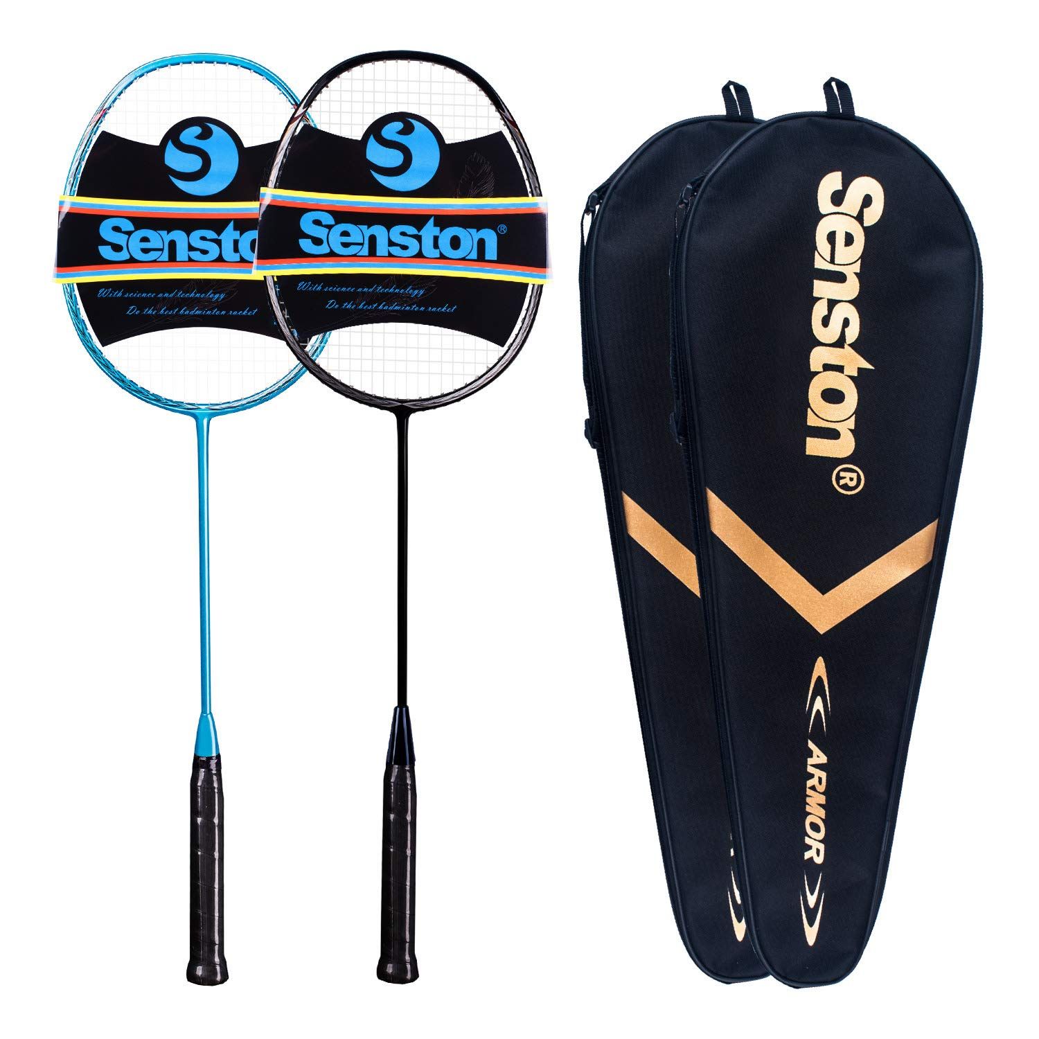 The Senston N80 - 2 Pack Graphite High-Grade Badminton Racquet is a top-notch set of two badminton rackets that are perfect for players of all levels. Crafted with high-grade graphite material, these rackets boast exceptional durability, strength, and a lightweight design for effortless handling.