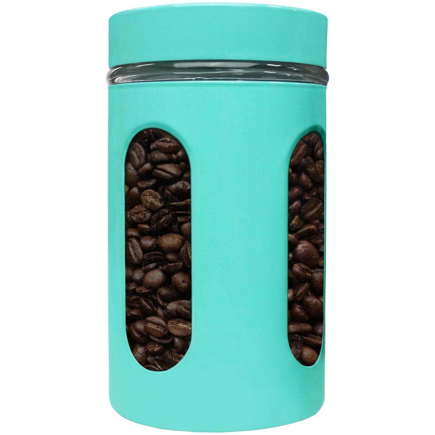 Introducing the Blue Donuts 32 Oz Glass Jars with Airtight Lids - Glass Kitchen Canisters, the perfect addition to any kitchen for keeping your dry goods organized and fresh. These high-quality glass jars are designed to withstand everyday use, providing long-lasting durability.