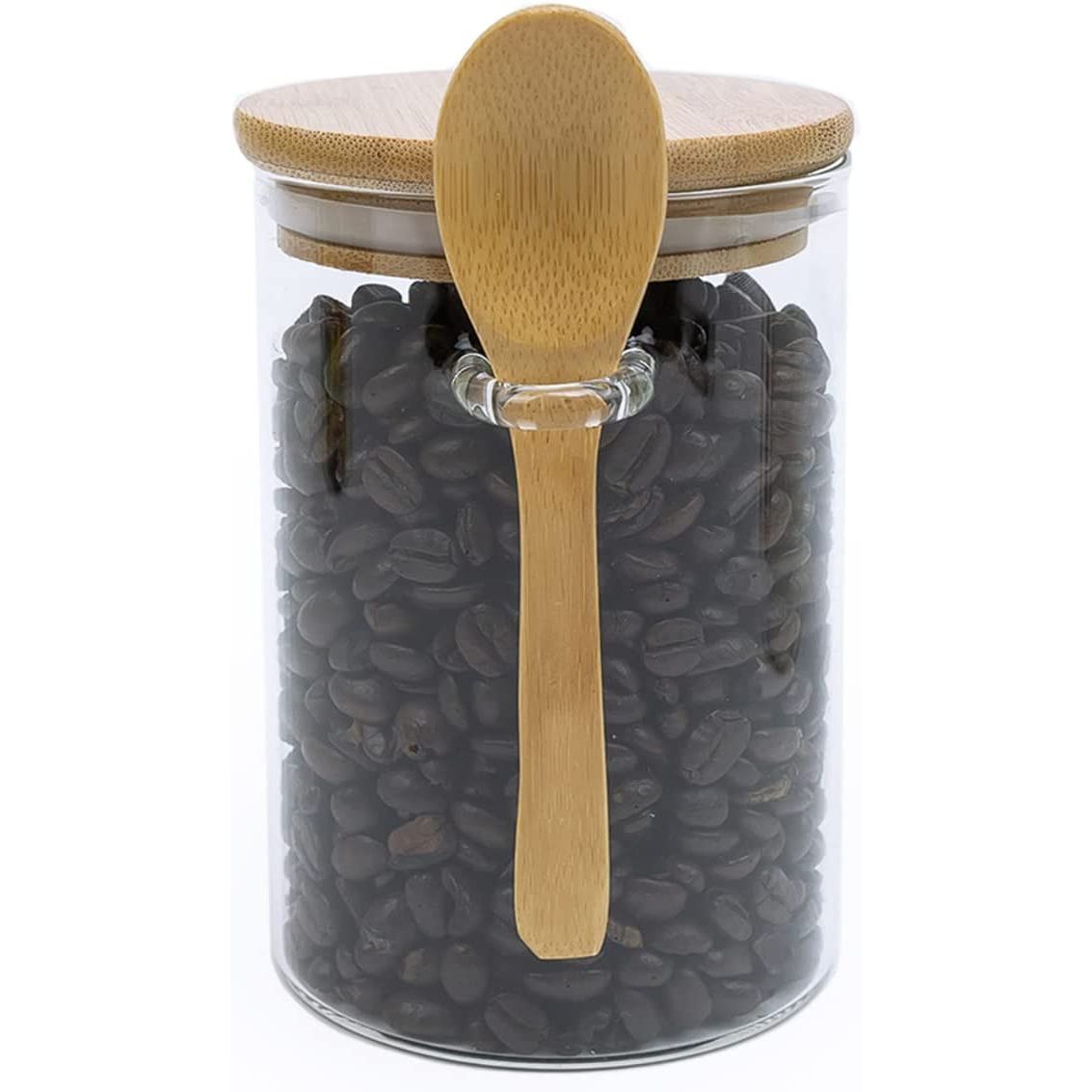 The 17 Ounce Borosilicate Glass Jar with Bamboo Lid & Bamboo Spoon is more than just a storage container. It's a stylish and versatile solution for keeping a variety of food products fresh and easily accessible.