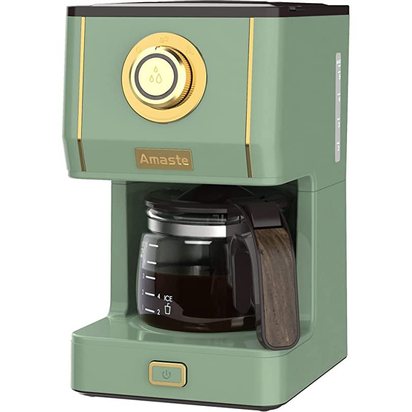 The Amaste Drip Coffee Maker is the perfect coffee machine for those who appreciate a retro-style aesthetic. This machine not only looks good, but it also provides a great brewing experience. With its 25 oz glass coffee pot and reusable coffee filter, you can easily customize your coffee to suit your preferences.