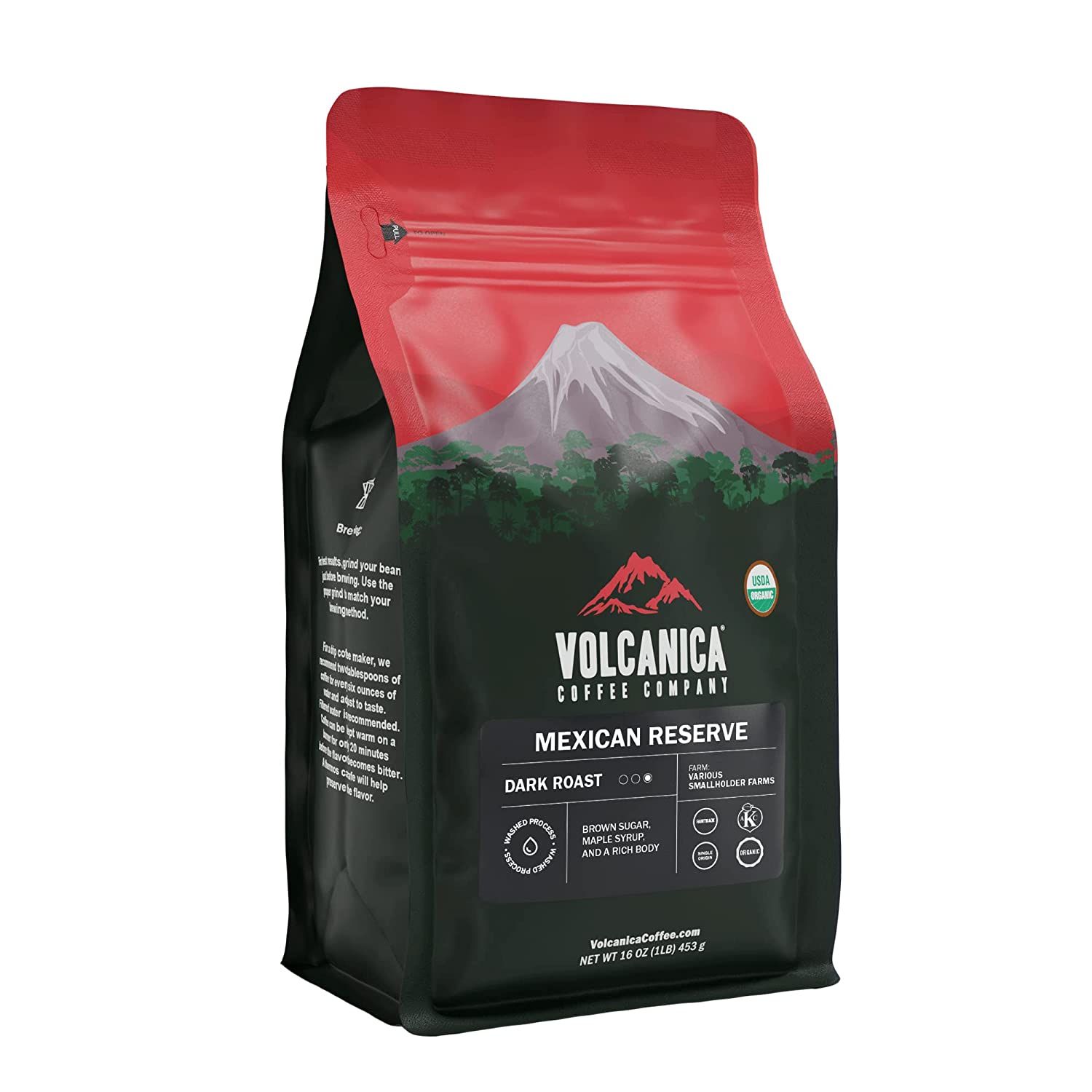 Experience the rich and aromatic taste of Volcanica Coffee Mexican Reserve, Whole Bean (16oz). This premium blend is sourced from the finest coffee beans Mexico has to offer, making it one of Volcanica Coffee's most popular products.