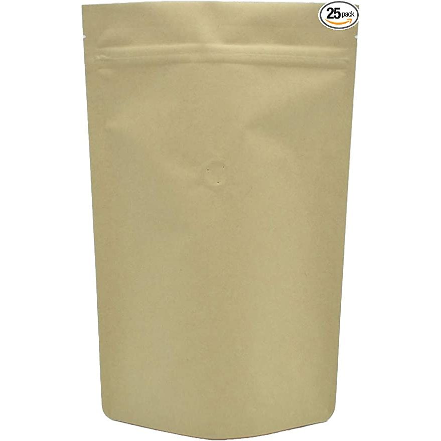 If you're searching for a top-of-the-line packaging option for your coffee beans, look no further than the Candyman Package Light Kraft Paper Stand up Zipper Pouch. Crafted with precision, this pouch can hold a generous 16 ounces or 500 grams of tantalizing coffee beans, and each package includes 25 pouches for your convenience.