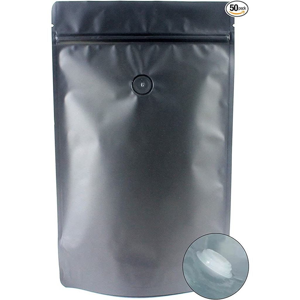 Are you looking for a way to protect your coffee from oxygen and moisture to lock in freshness? If so, the AwePackage High Barrier 16 oz Foil Stand up Zipper Pouch Coffee Bag with Valve could be just what you need!
This matte black bag is made of a high barrier foil material that provides exceptional protection against oxygen, moisture, UV light, a