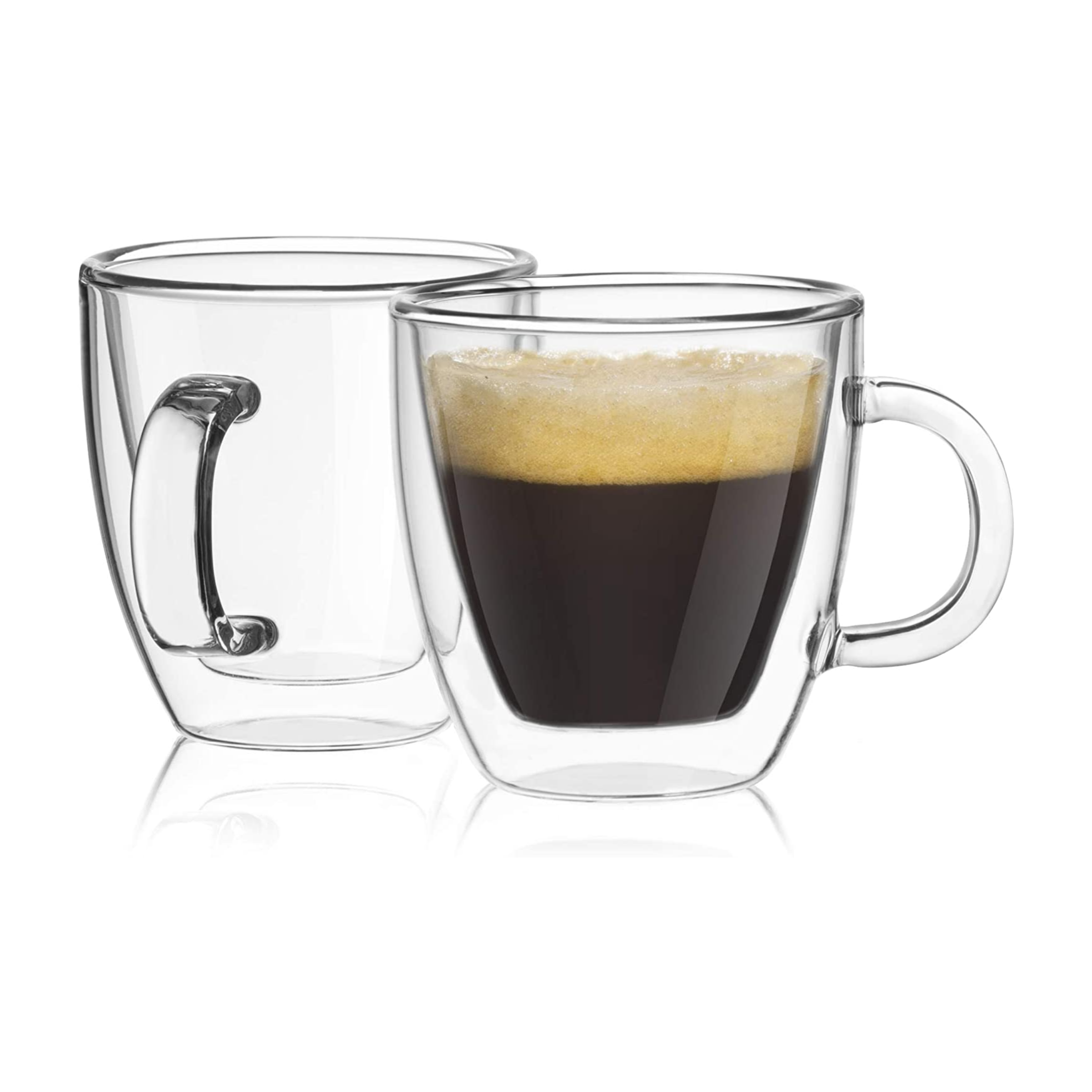 JoyJolt Savor Double Wall Insulated Glasses - Coffee Mugs (Set of 2) - 13.5-Ounces are purely designed to enhance the coffee drinking experience. These mugs are made up of borosilicate glass that guarantees long-lasting durability and thermal shock resistance.