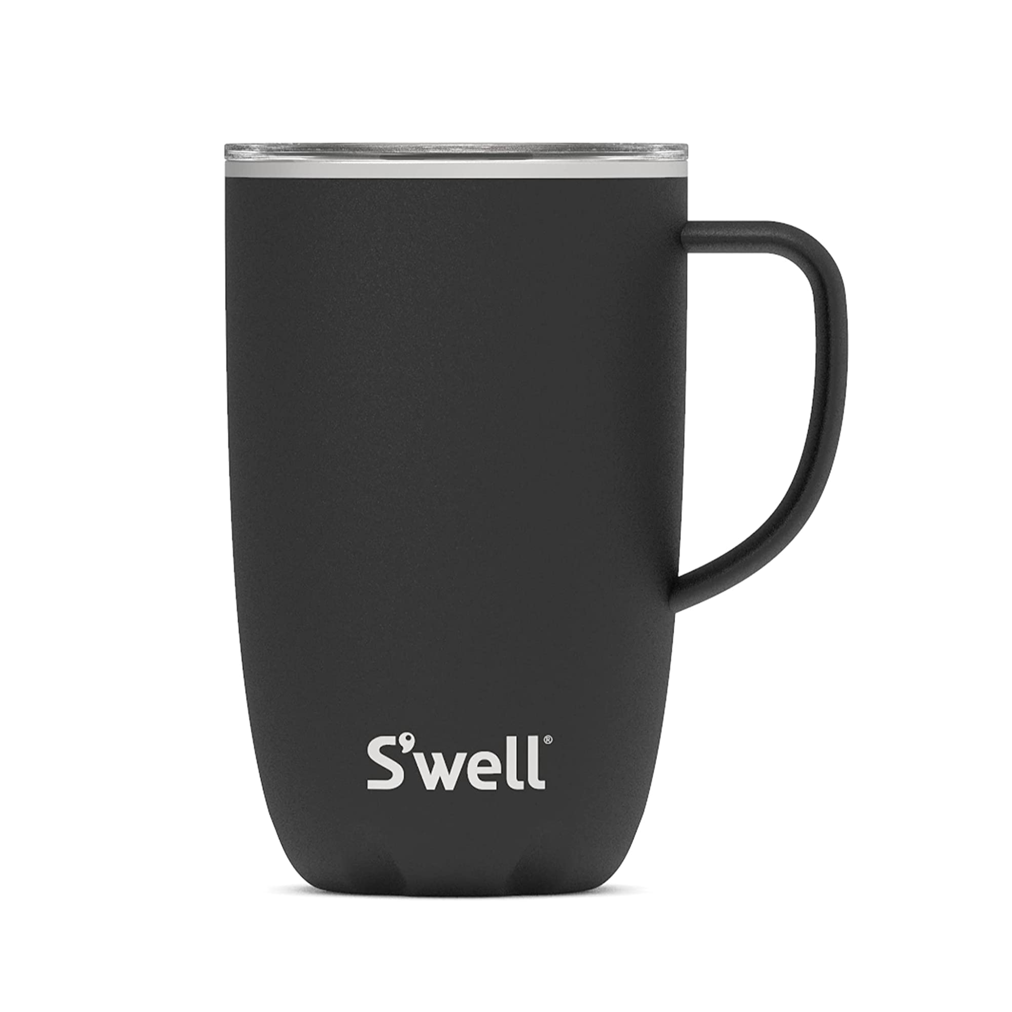 Elevate your beverage experience and enjoy the perfect sip every time with the S'well Stainless Steel Travel Mug with Handle. This meticulously crafted mug seamlessly combines functionality and style, ensuring your drinks remain at the ideal temperature for hours on end.